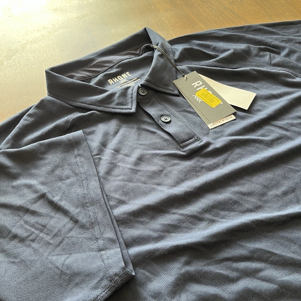 RHONE Delta Pique Polo Men's Size XXL True Navy 101346-410-XXL NWT